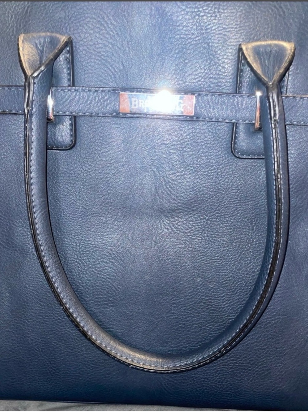 Browning Navy Leather Shoulder Tote - Women